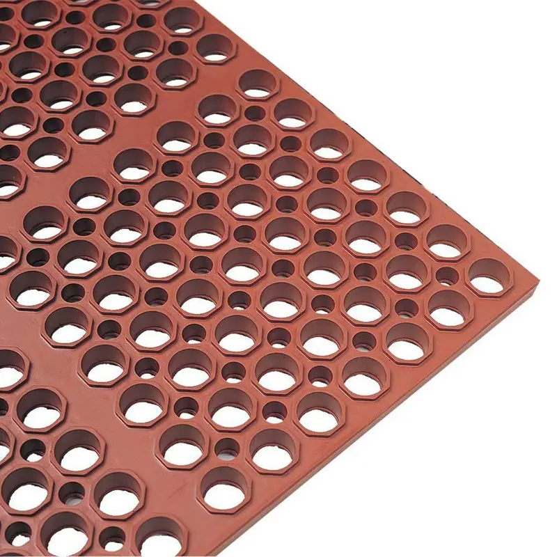 Cactus Mat 2521-R1 Vip Lite Red Rubber Floor Mat – Grease-Resistant, 39" × 58.5" × 0.5" 1