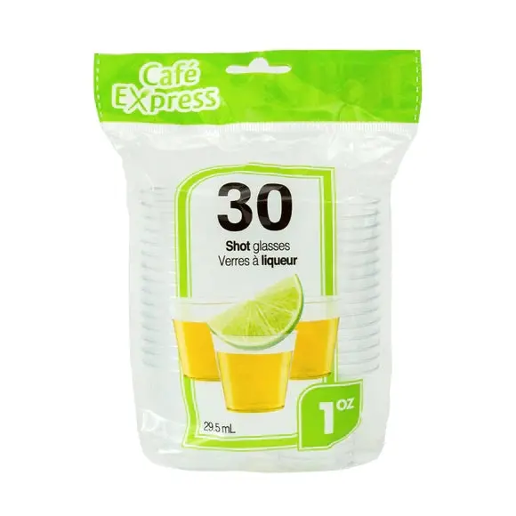 Cafe Express 1 Oz Clear Plastic Shot Glass – Bar & Tasting Use 1