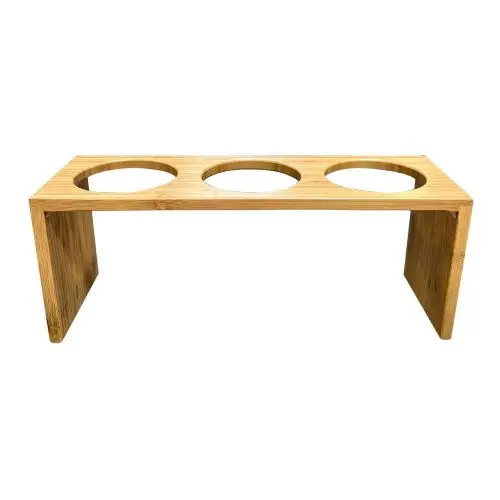 Cal-Mil Bamboo Cylinder Display Stand – Triple-Tiered Organizer For Condiment Cans 1