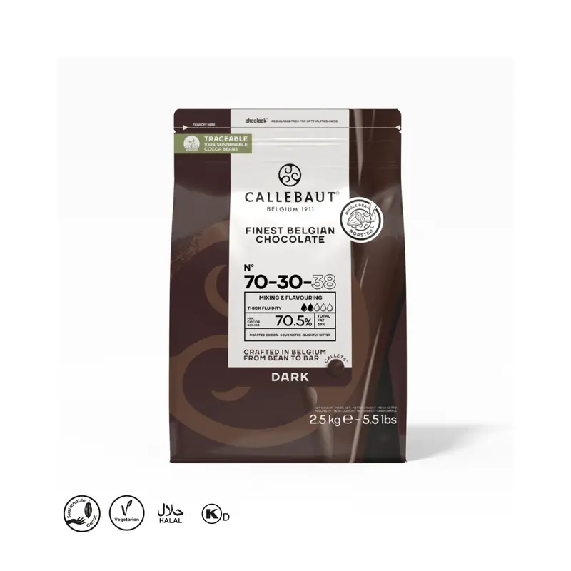 Callebaut 70% Belgian Dark Chocolate Couverture (2.5 Kg, Pickup Only Or Ship At Buyer’S Risk) 1