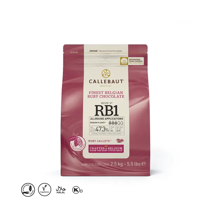 Callebaut Ruby Chocolate Couverture – 2.5 Kg (Best Before: Nov 1, 2024) 1