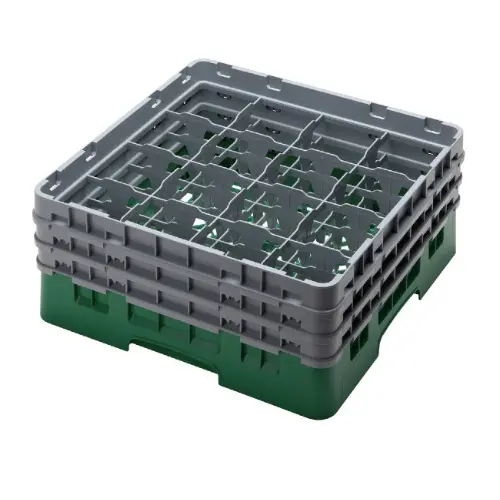 Cambro 16-Compartment Sherwood Green Glass Rack (Model 16S638119) 1