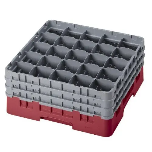Cambro 25-Compartment Cranberry Glass Rack – Standard Height (25S738416) 1