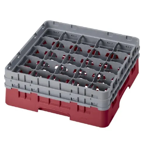 Cambro 25S434416 Glass Rack – Cranberry, 25-Compartment Design 1