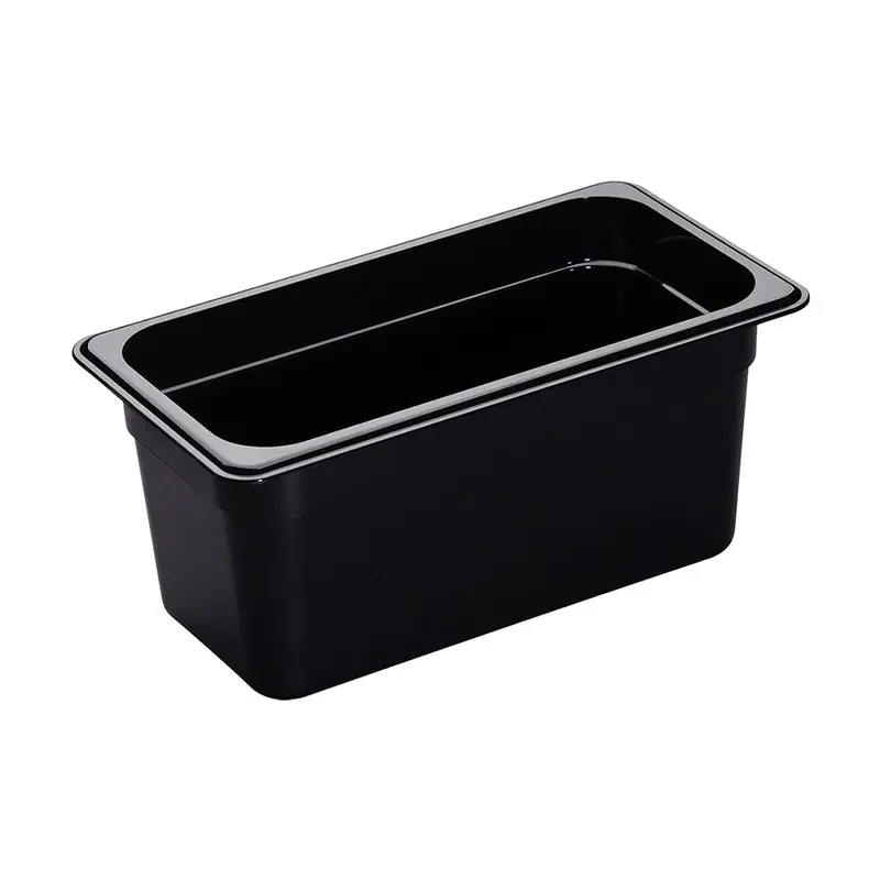 Cambro 36Cw110 Black 1/3-Size Camwear Food Pan – 6-Inch Depth For Stackable Storage 1