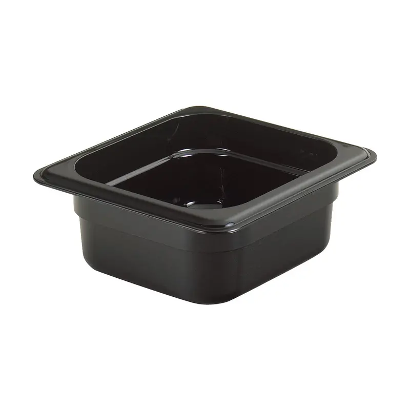Cambro Camwear 1/6-Size Black Food Pan – 2.5-Inch Depth 1