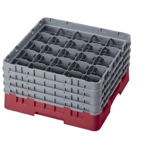 Cambro Extra-Tall 25-Compartment Cranberry Glass Rack (25S900416) 1
