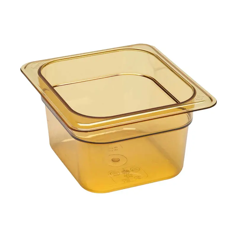 Cambro H-Pan – 1/6 Size High-Heat Amber Food Pan, 4" Depth 1