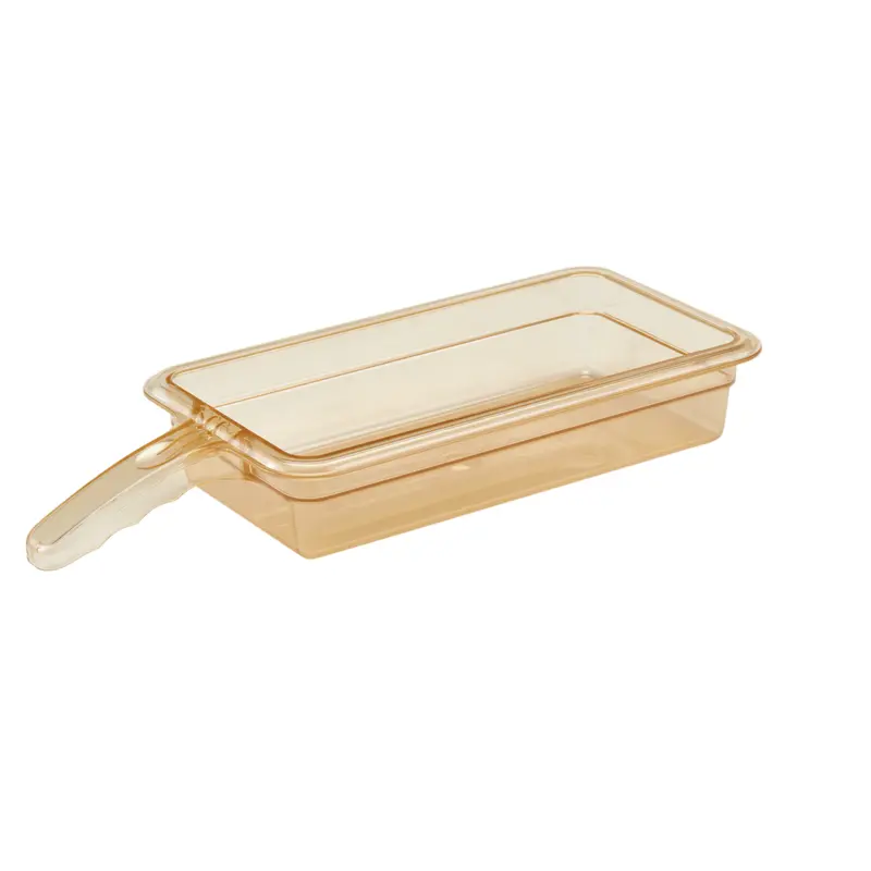 Cambro High Heat Amber 1/3 Size Food Pan With Single Handle 1