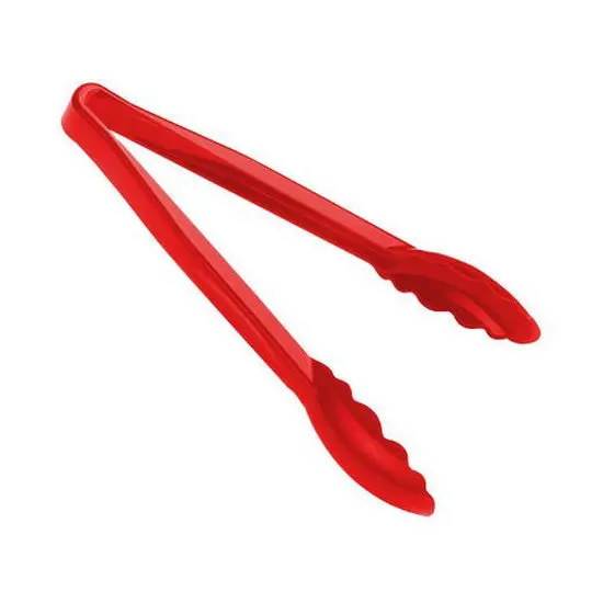Cambro Lugano Scallop-Grip Tongs – 9" Red Food Service Tongs 1