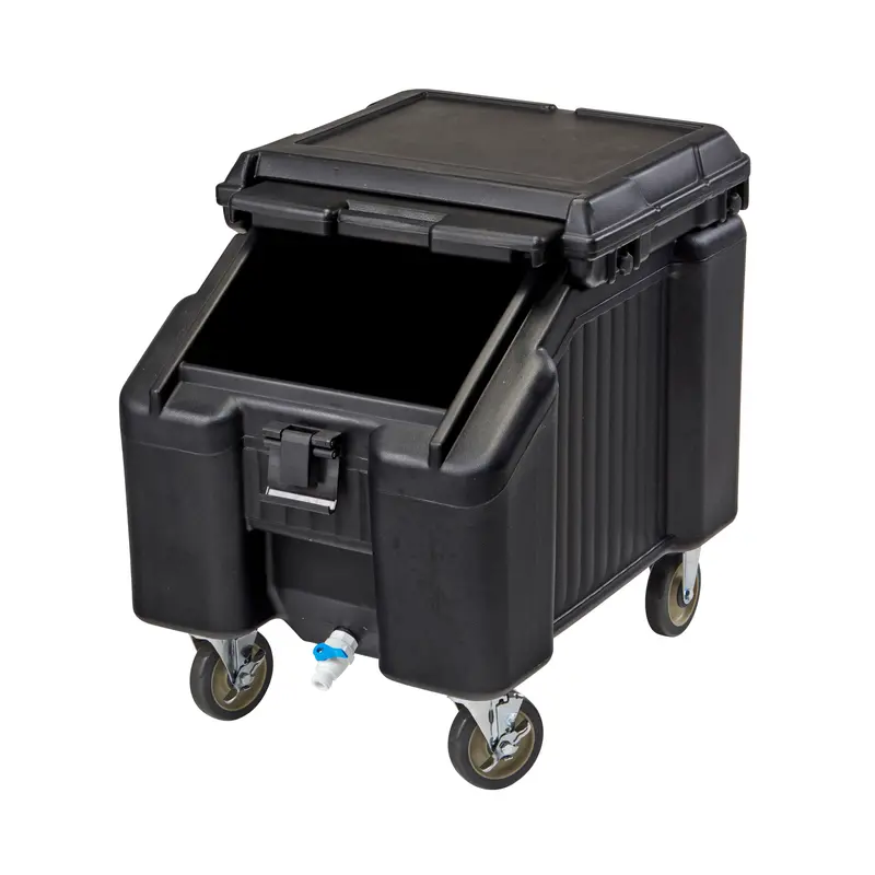 Cambro Slidinglid 100-Pound Ice Caddy In Matte Black 1