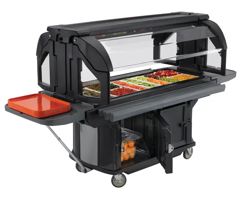 Cambro Vbru6110 Versa Ultra Mobile Cold Food Bar – 6-Foot, Black, With Storage (Final Sale) 1