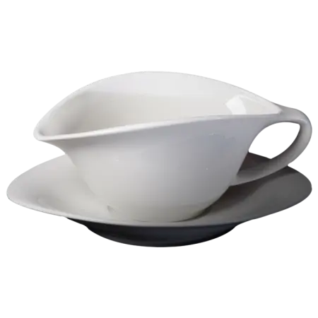 Cameo Fusion Shell-Shaped Gravy Boat With Matching Saucer – 12-Unit Pack 1