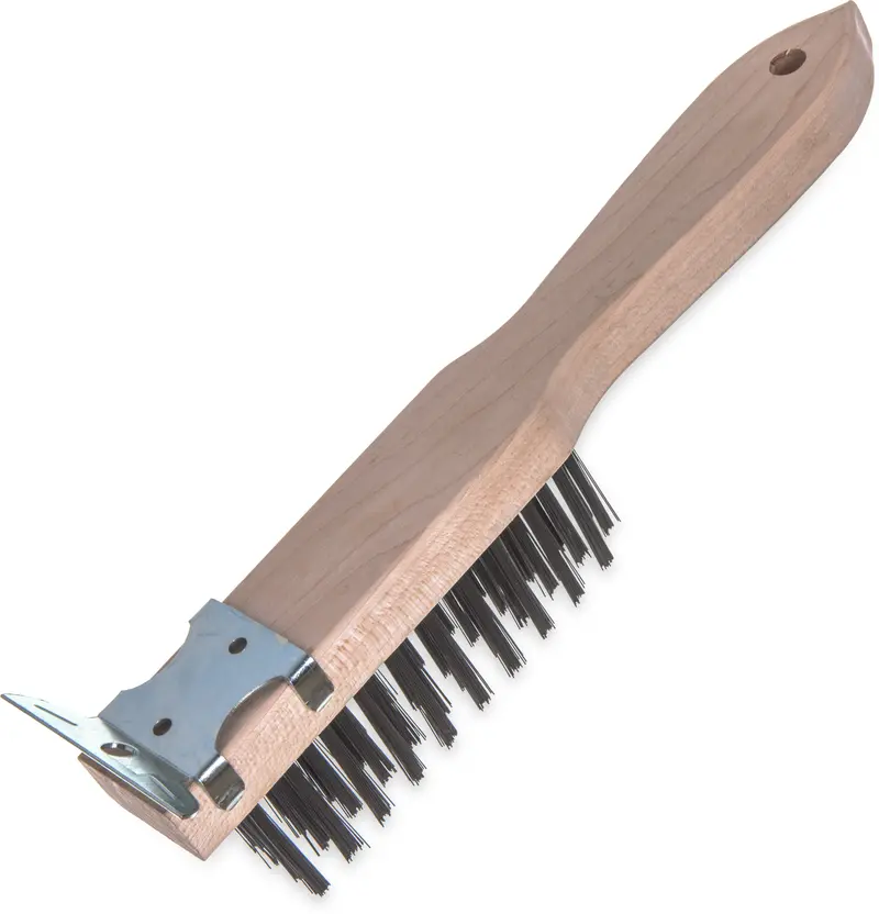 Carlisle 13.75-Inch Heavy-Duty Scraper – Tempered Steel Bristles & Wood Handle 1