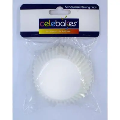 Celebakes Classic White Standard Cupcake Liners – Pack Of 50 1