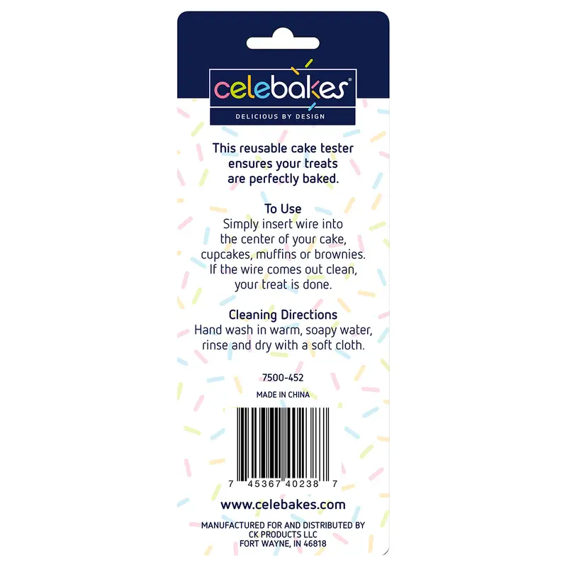 Celebakes Stainless Steel Cake Tester – 4.5-Inch Precision Pin For Baking Doneness Checks 1