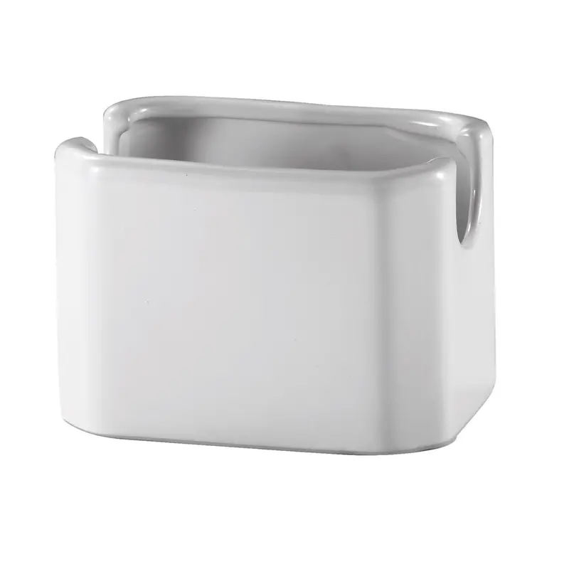 Ceramic White Sugar Packet Holder – Compact Tabletop Organizer, Browne 1