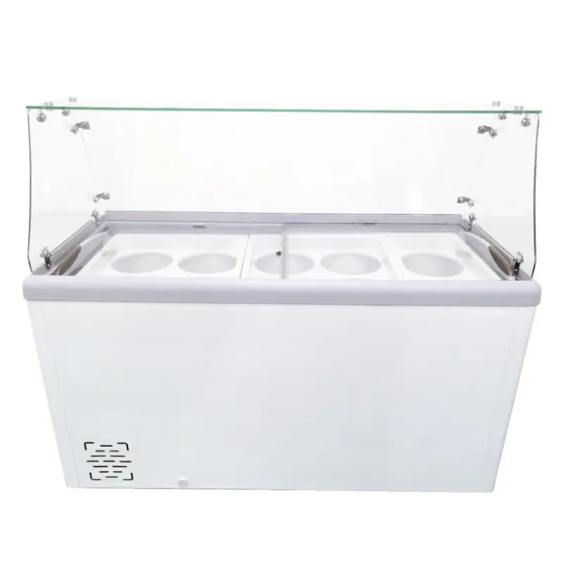 Chef Aaa Fr-Cn-0460-S 60-Inch Glass-Door Ice Cream Dipping Chest With Sneeze Guard – 370 L 1