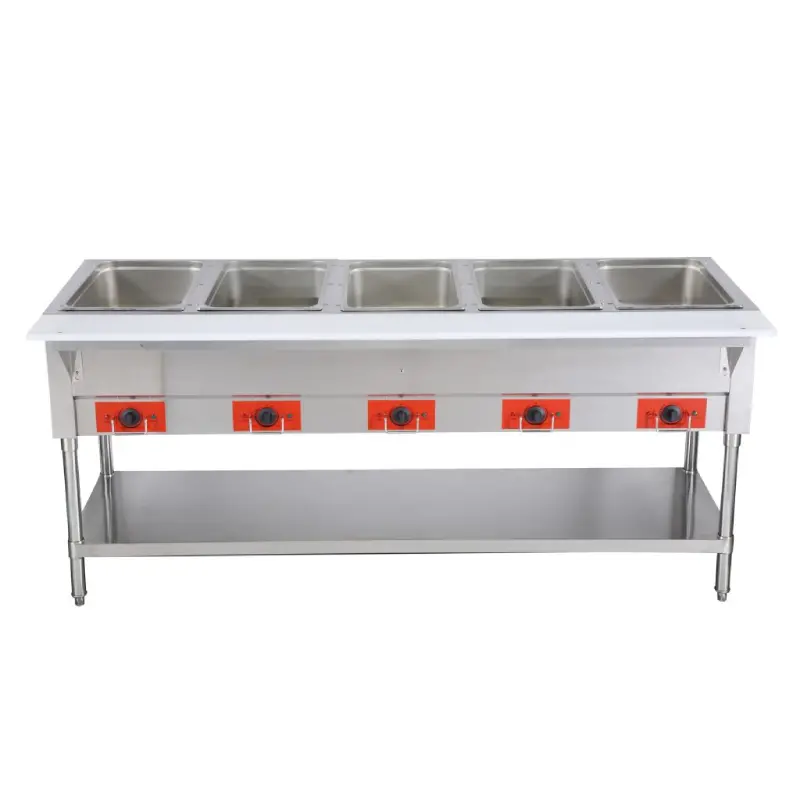 Chef Aaa Fw-Cn-0005-F 72-Inch Electric Steam Table With Integrated Cutting Board & Storage Shelf 1