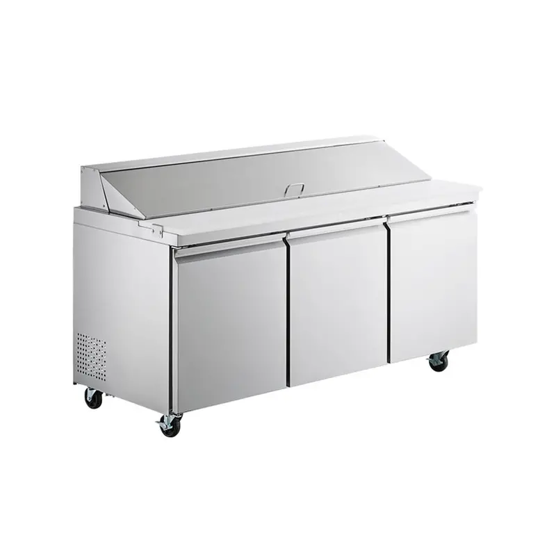 Chef Aaa Ss-Pt-70-Hc 70-Inch Commercial Sandwich Prep Table – 3-Door Stainless Steel Refrigerator – 15.5 Cu. Ft. 1