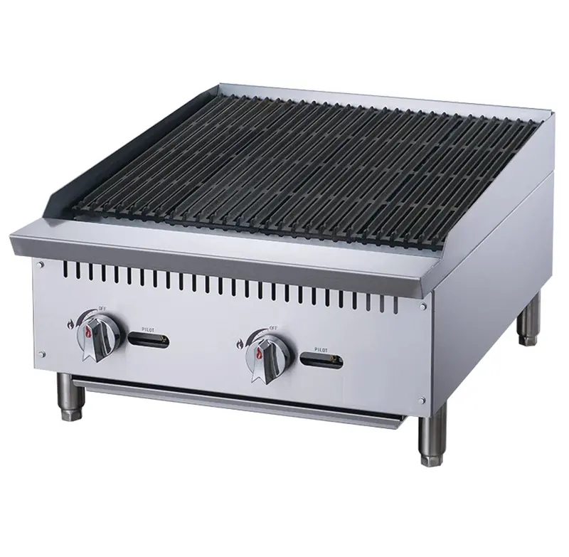 Chef Aaa Tccb24 24-Inch Stainless Steel Commercial Countertop Charbroiler 1