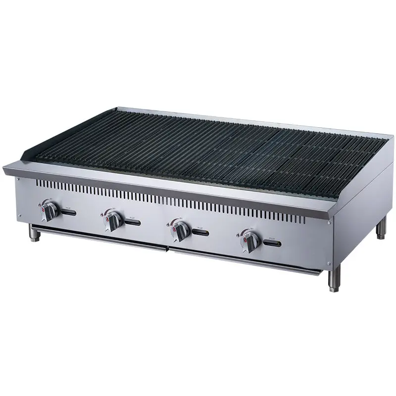 Chef Aaa Tccb48 48-Inch Stainless Steel Commercial Countertop Charbroiler 1