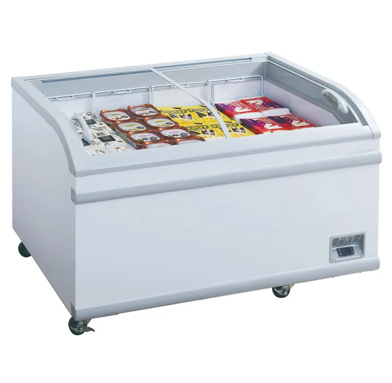 Chef Aaa Td-500Y Glass-Door Frozen Food Display Freezer – 56" Chest-Style Ice Cream Or Frozen Goods Showcase 1