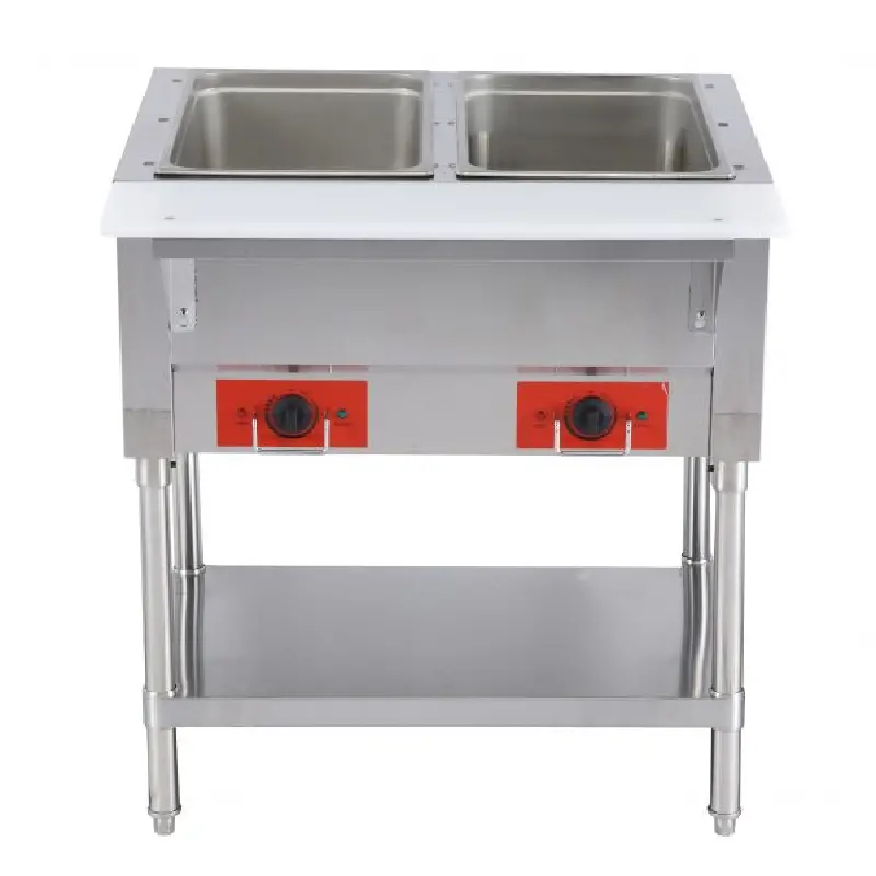 Chef Aaa W-Cn-0002 Commercial 30-Inch Electric Steam Table With Integrated Cutting Board & Adjustable Under-Shelf 1