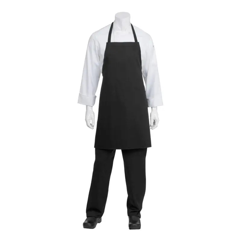 Chef Works Apkbl Black Bib Apron – No-Pocket Design For Culinary Professionals 1