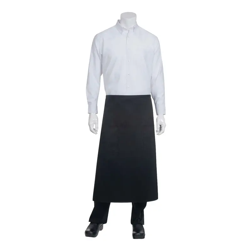 Chef Works Bistro-Style 2-Pocket Apron – Black, Lightweight Workwear 1
