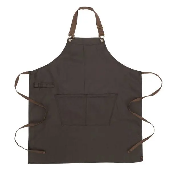 Chef Works Boulder Bib Apron In Brown & Black – 34 X 30 Inch 1