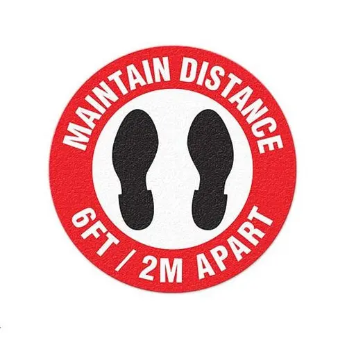 Chefequipment.Com Bilingual Social Distancing Floor Marker – 17" English Text 1