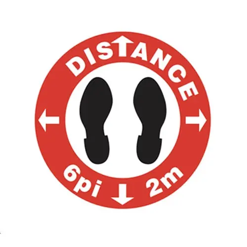 Chefequipment.Com Bilingual Social Distancing Floor Marker – 17" French Text 1