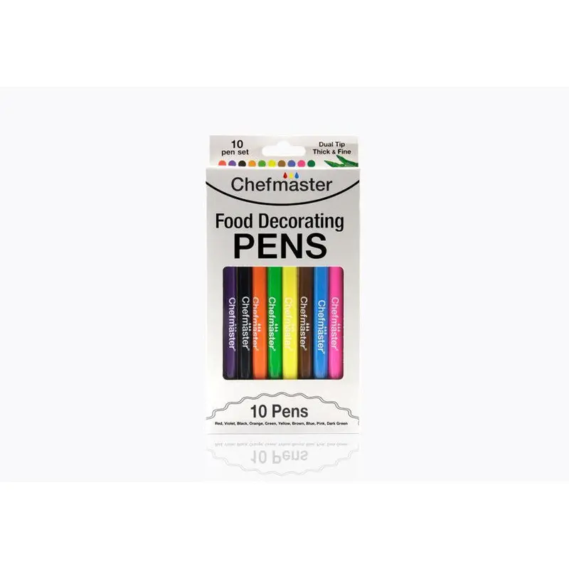 Chefmaster 10-Color Food Decorating Pen Set – Model #3358 (Best Before: Oct 2026) 1