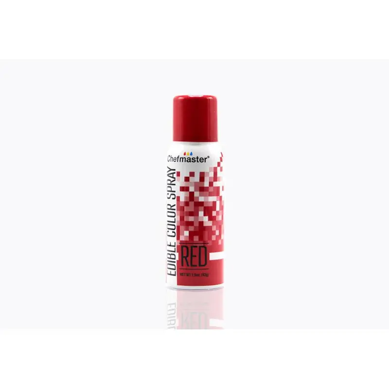 Chefmaster Edible Red Spray Paint – Bold 1.5 Oz Food-Safe Metallic Coating 1