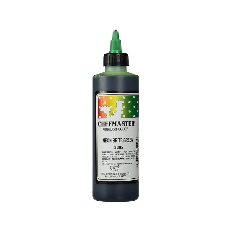Chefmaster Neon Brite Green Airbrush Food Coloring – 9 Oz (3382) 1