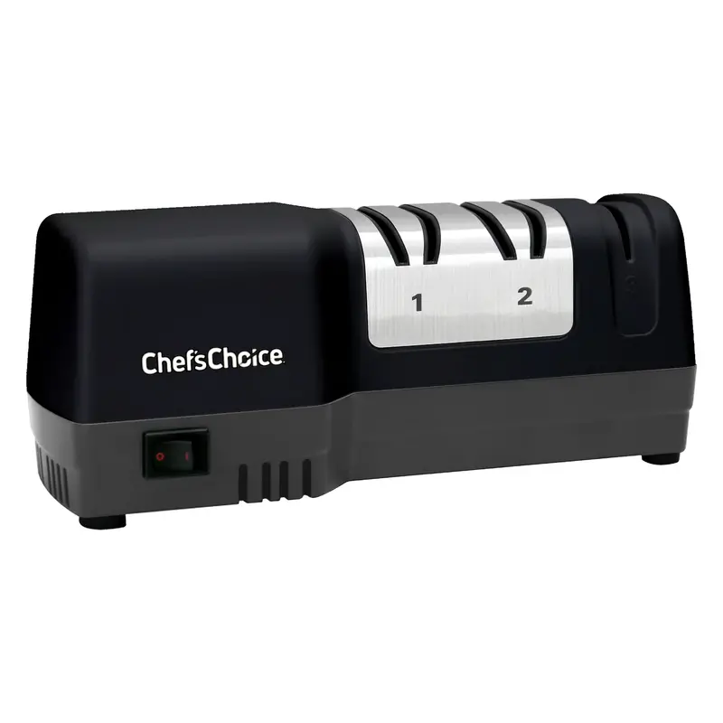 Chef'Schoice Model 250 Hybrid 3-Stage Electric/Manual Knife Sharpener – 20-Degree Edge, Black, 120V 1