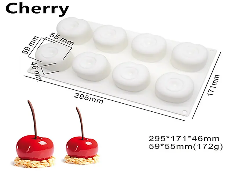 Cherry Chocolate Mold – 8-Cavity Flexible Silicone 1