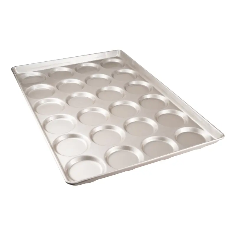 Chicago Metallic 24-Cavity Hamburger Bun Pan – 4.25" Diameter, Glazed Aluminized Steel 1