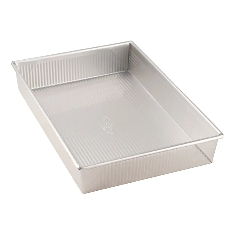 Chicago Metallic 9" X 13" X 2.25" Rectangular Glazed Aluminized Steel Cake Pan 1