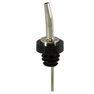 Chrome Tapered Pourer With Black Collar – Spill-Stop 285 Series, Poly-Kork (12-Pack) 1