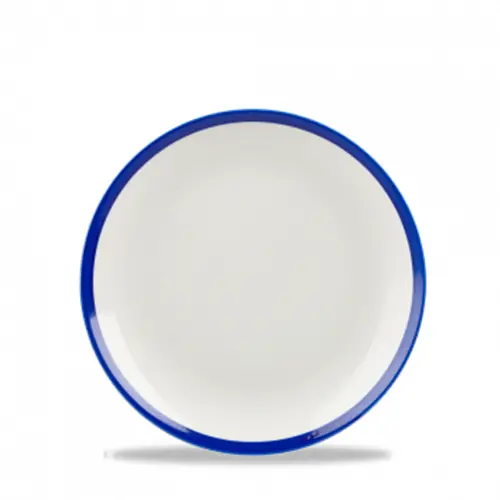 Churchill Retro Blue Coupe Plate – 6.4-Inch White-And-Blue Ceramic Dish 1
