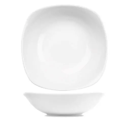 Churchill Small Square Bowl – 7.125" Minimalist White Ceramic 1