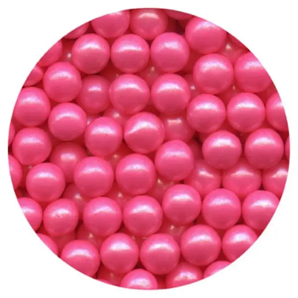 Color It Candy Bright Pink Shimmer Sugar Pearls – 4-Ounce Container 1