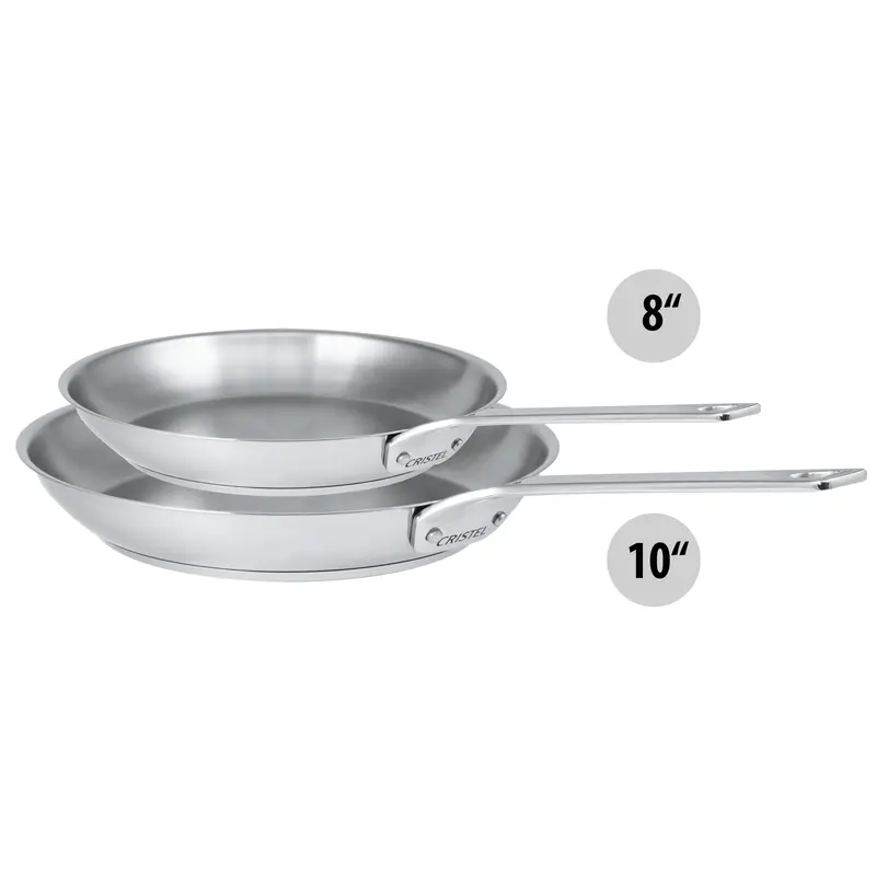 Cristel 1826 2-Piece Stainless Steel Frying Pan Set 1