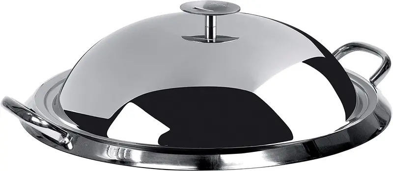 Cristel 3-Ply Stainless Steel Plancha Grill Pan – 13.5-Inch With Lid 1