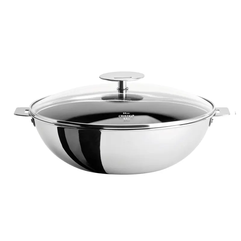 Cristel Casteline 3-Quart Nonstick Removable-Handle Wok With Lid 1