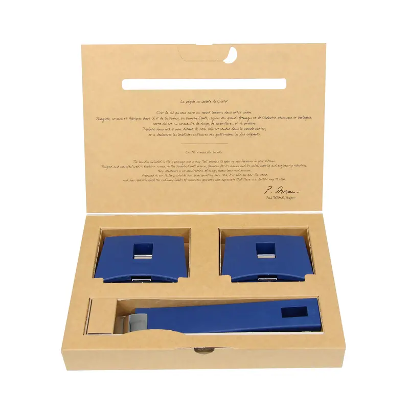 Cristel Mutine Removable Handle Kit: 1 Main + 2 Side Handles (Blue Ink) 1