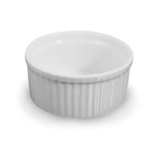 Danesco Fluted Ramekin – 10 Oz White Porcelain Dessert Or Sauce Dish 1
