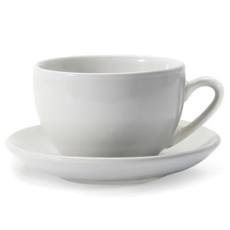 Danesco Jumbo 18-Ounce Cup And Saucer Set – Classic White Ceramic 1